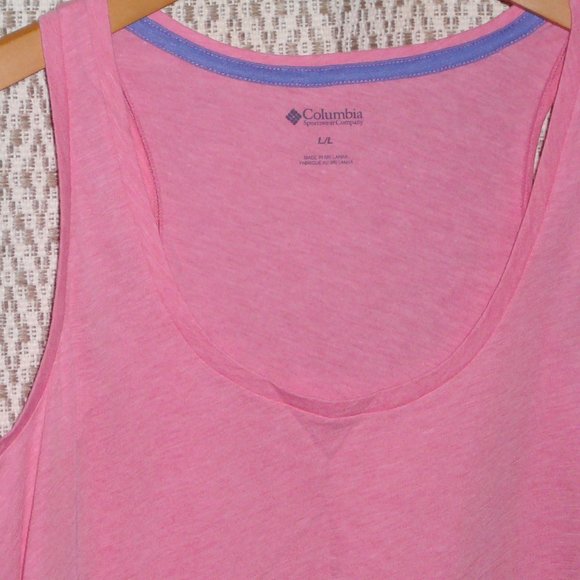 NWT Columbia Sleeveless Tank Top T-Shirt Pink Size L - Picture 3 of 8